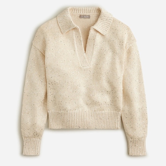 J. Crew Sequin Sweater Polo - Picture 2 of 9